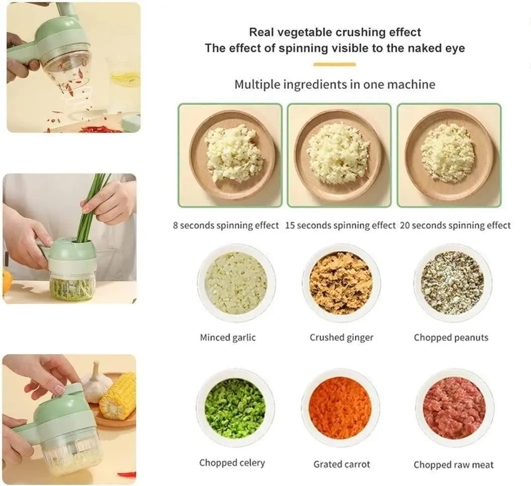 4 in 1 Portable Electric Vegetable Cutter Set - Gadget Villa