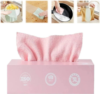 ✨ 20 - PC Microfiber Cleaning Cloth Set with Dispenser Box — Reusable, Ultra - Soft & Streak - Free - Gadget Villa