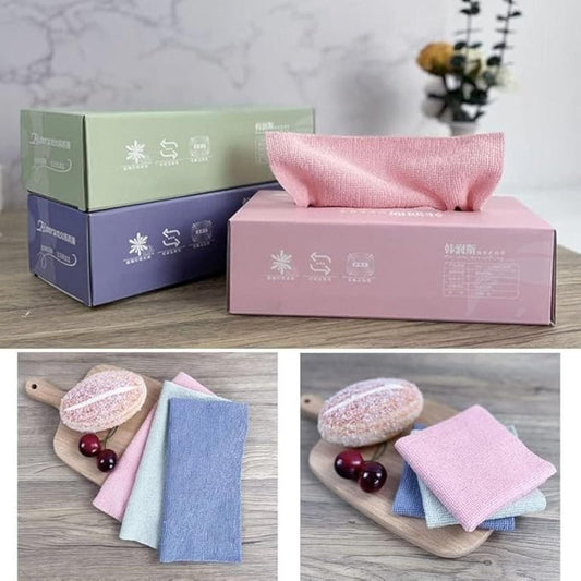 ✨ 20 - PC Microfiber Cleaning Cloth Set with Dispenser Box — Reusable, Ultra - Soft & Streak - Free - Gadget Villa