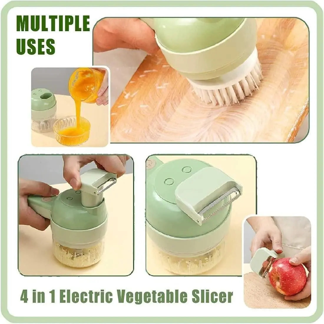 4 in 1 Portable Electric Vegetable Cutter Set - Gadget Villa