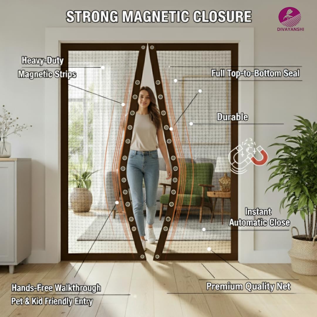🦟🚪 Magnetic Mosquito Net Door – Auto-Close | Fresh Air, Zero Mosquitoes