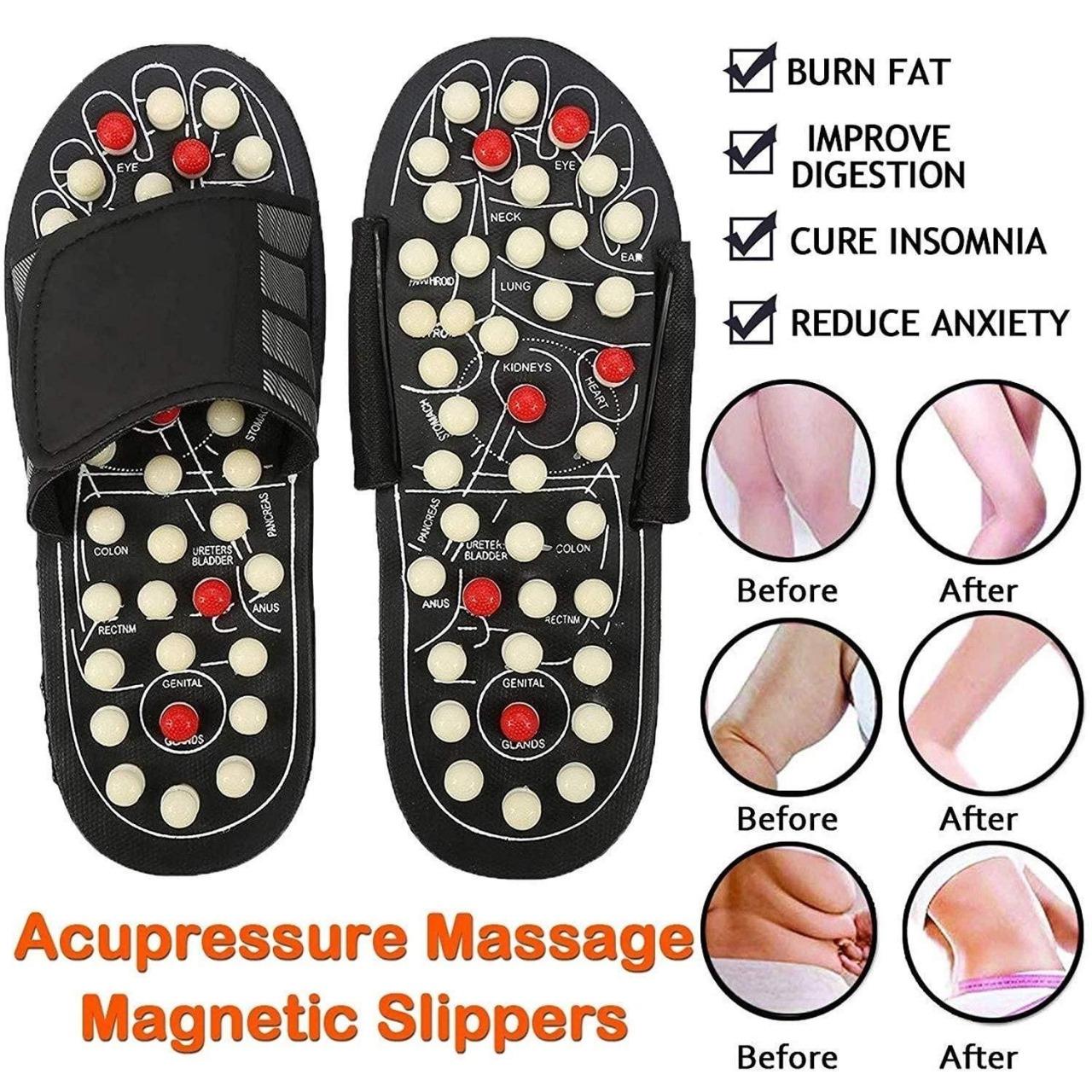 Acupressure and Magnetic Therapy Paduka Slippers for Full Body Blood Circulation For Men and Women imb997-sg