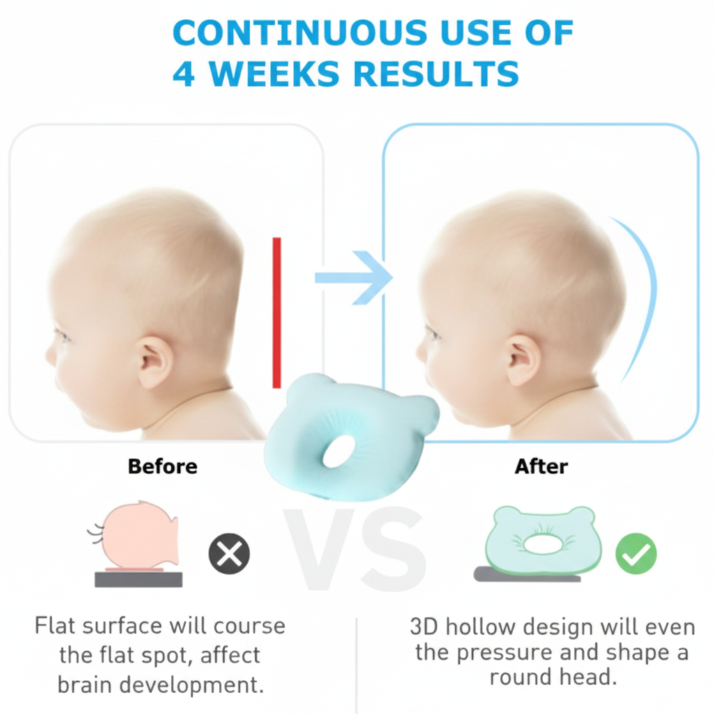Budget Edition Baby Head Shaping Pillow 👶✨ | Soft Comfort & Gentle Head Support