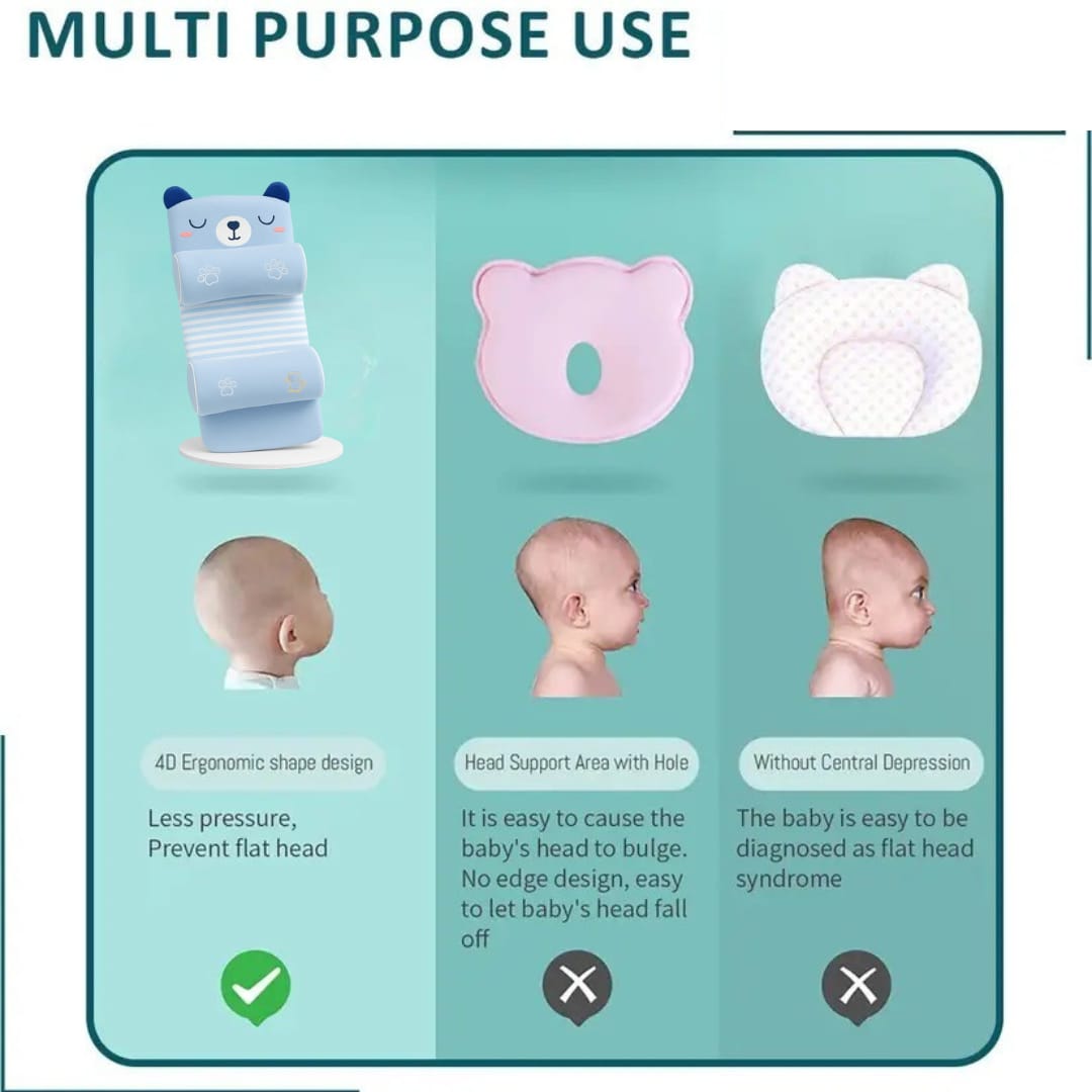 Premium Baby Head Shaping Pillow 👶✨ | Ultra Soft Comfort & Safe Support