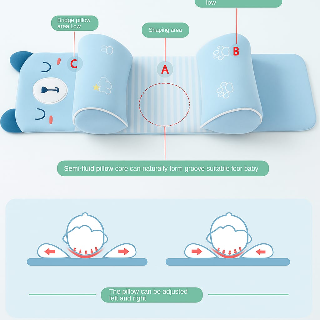 Premium Baby Head Shaping Pillow 👶✨ | Ultra Soft Comfort & Safe Support