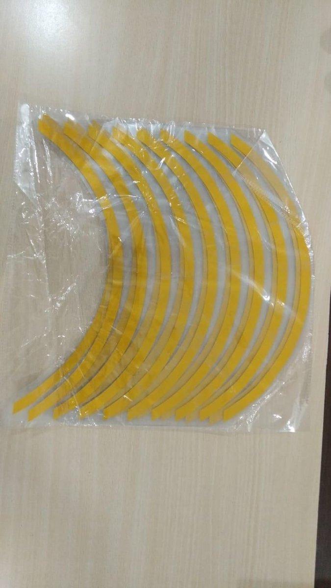 Car Bike Tyre & Body Reflective Stickers (18 stripes of Yellow Colour) - Gadget Villa