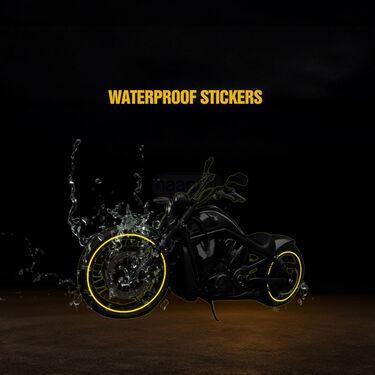 Car Bike Tyre & Body Reflective Stickers (18 stripes of Yellow Colour) - Gadget Villa