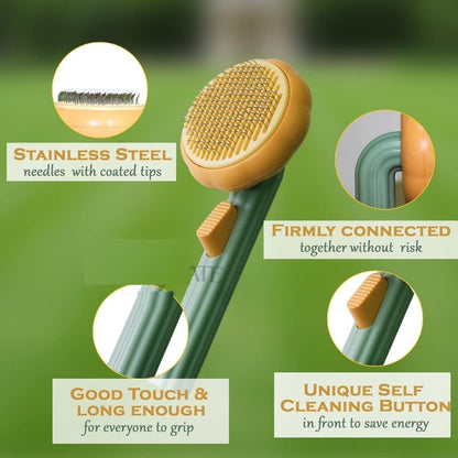 🐾 Self - Cleaning Dog & Cat Comb – Effortless Grooming, Less Shedding & More Bonding! 🐶🐱✨ - Gadget Villa