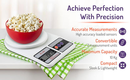 Smart Weigh Pro Digital LCD Weighing Scale 1g–10kg | For Kitchen, Shop & Grocery | Adaptor Included - Gadget Villa